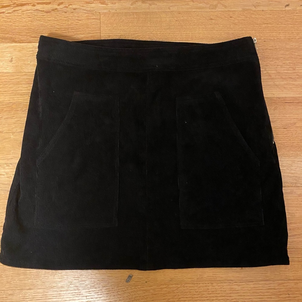 Corduroy Black Mini Skirt